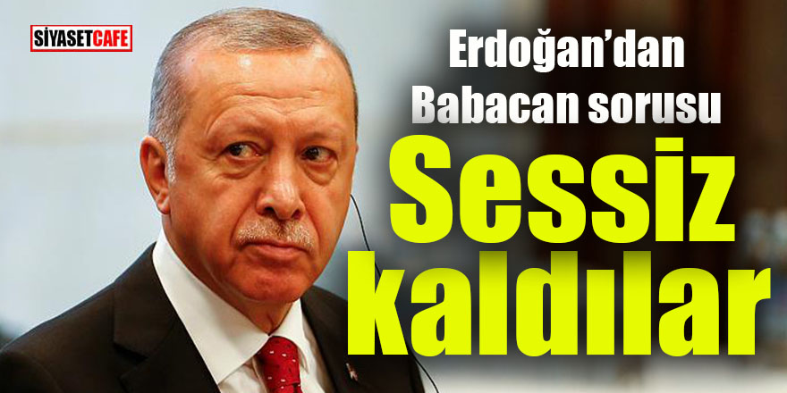 Erdoğan’dan Babacan sorusu: Sessiz kaldılar