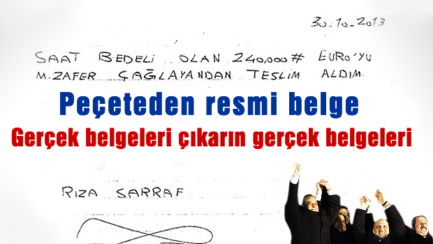 Peçeteyi resmi belge diye sundular