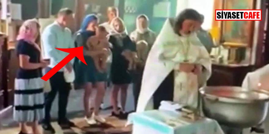 Cani papaz bebeği vaftiz ederken hastanelik etti!