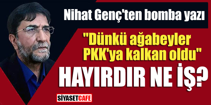 Nihat Genç'ten bomba yazı; "Dünkü ağabeyler PKK'ya kalkan oldu"