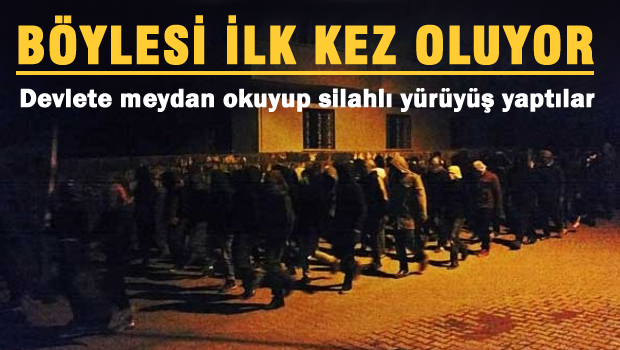 PKK'lılar İlk kez silahlı yürüyüş yaptılar