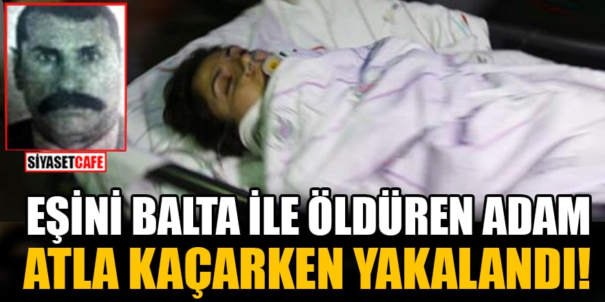 Eşini balta ile öldüren adam atla kaçarken yakalandı