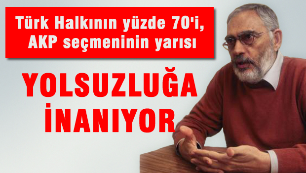 Türk halkının yüzde 70'i, AK Parti seçmeninin de yarısı yolsuzluklara inanıyor
