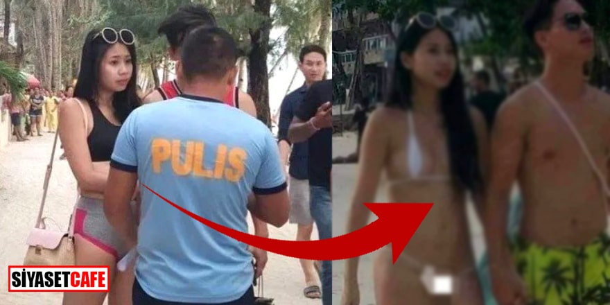 Giydiği bikini yüzünden gözaltına alındı