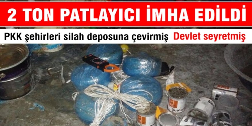 2 ton patlayıcı imha edildi
