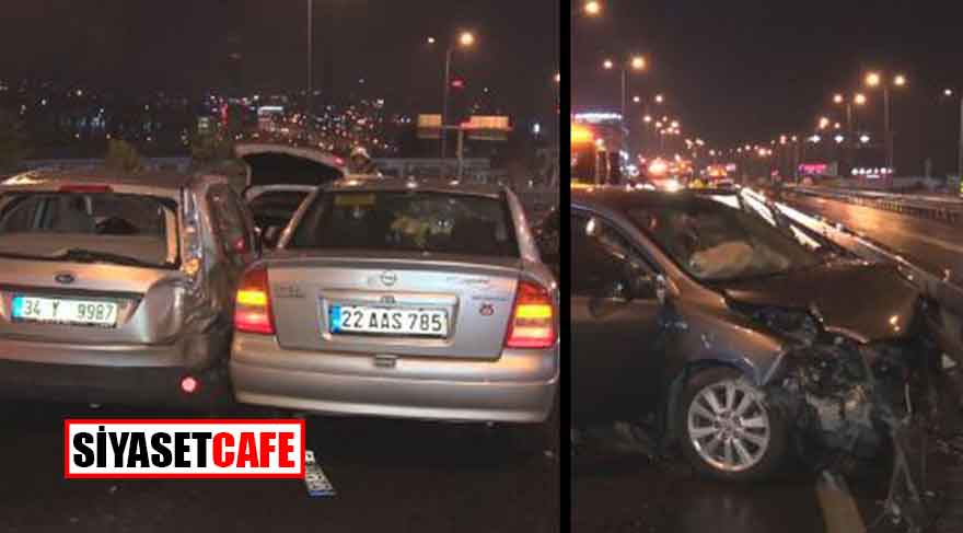 İstanbul'da feci kaza; 9 araç birbirlerine...