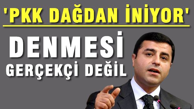 Demirtaş: 'PKK dağdan iniyor' denmesi gerçekçi değil