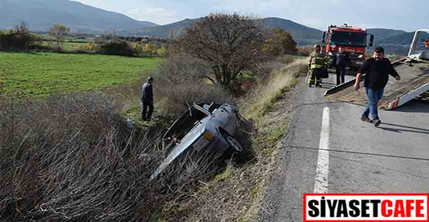 İzmir'de otomobil şarampole yuvarlandı!