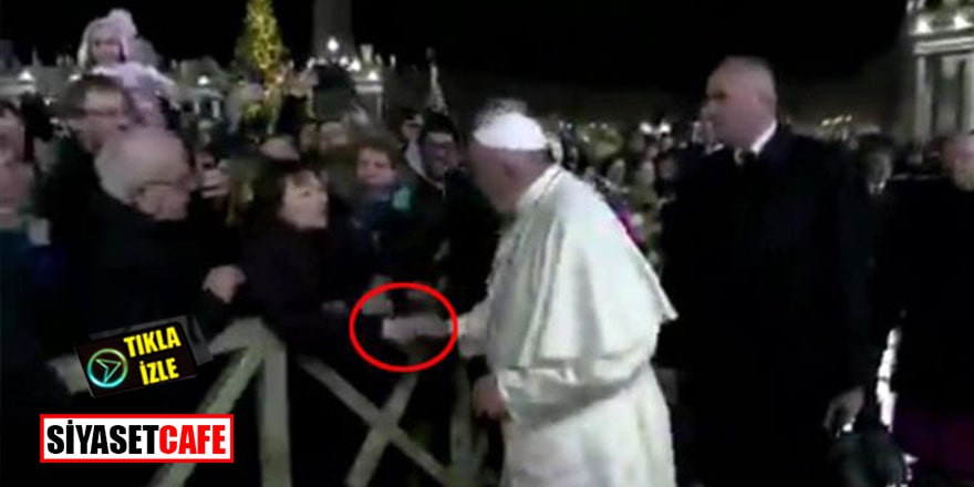 Elini bırakmayan kadın, Papa'ya zor anlar yaşattı!