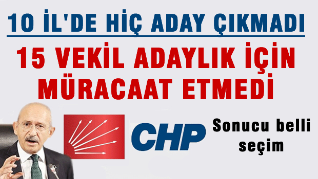 CHP'ye 10 ilde hiç aday çıkmadı