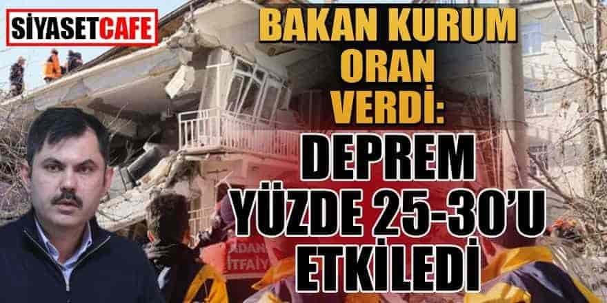 Bakan Kurum, depremin hasarını oranlarıyla açıkladı