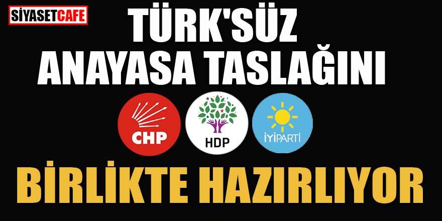 "Türk'süz anayasa" taslağını, CHP, HDP, İYİ Parti birlikte hazırlıyor