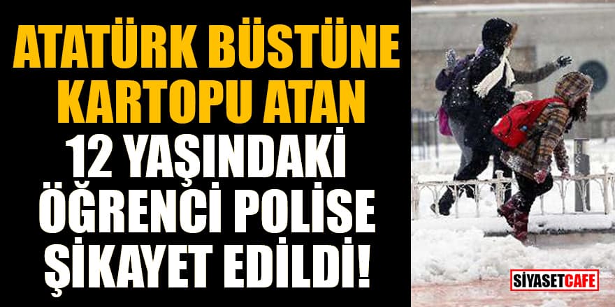 Atatürk büstüne kartopu atan 12 Yaşındaki öğrenci polise şikayet edildi!
