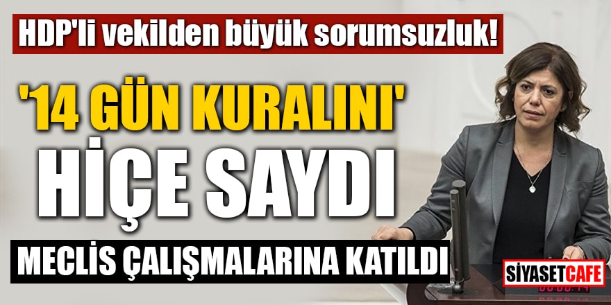 HDP'li vekilden büyük sorumsuzluk! '14 gün kuralını' hiçe saydı, Meclis çalışmalarına katıldı