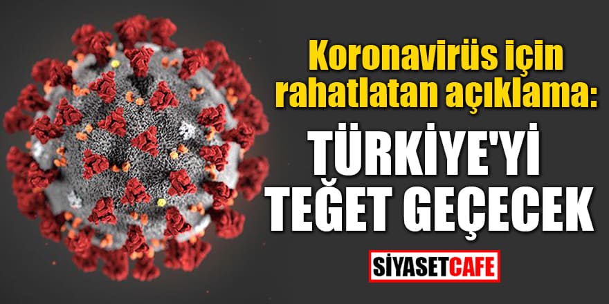 Koronavirüs için rahatlatan açıklama: Türkiye'yi teğet geçecek