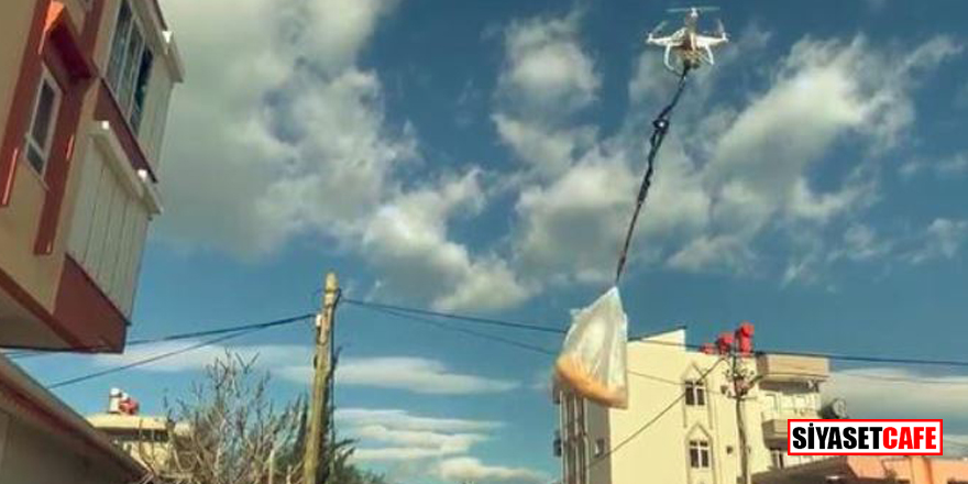 Antalya'da #evdekal çağrısına uyan vatandaş markete drone yolladı!