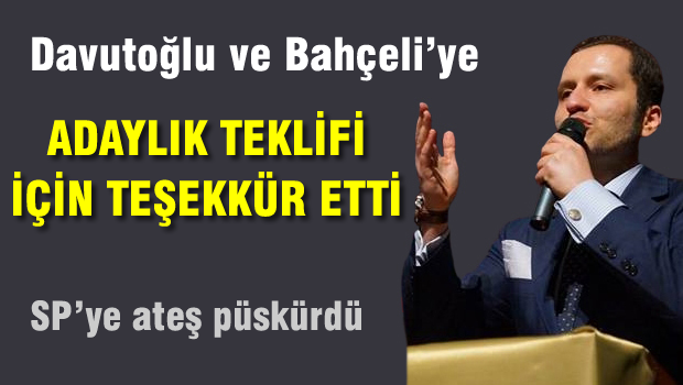 Fatih ERBAKAN'dan Davutoğlu ve Bahçeli'ye teşekkür mesajı