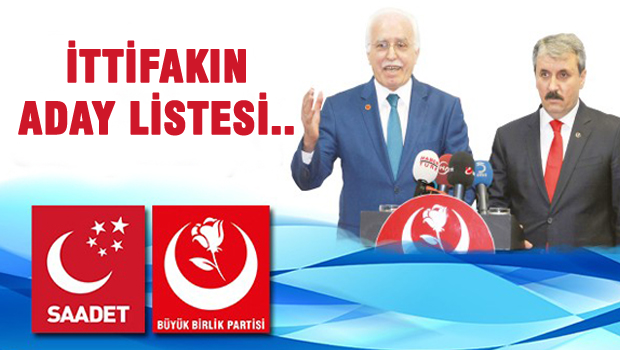 BBP-SP ittifakının aday listesi..