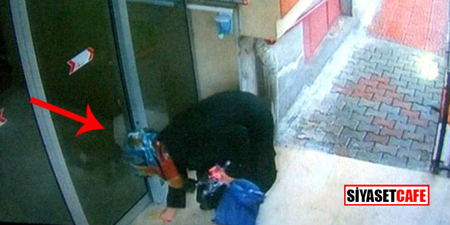 Elindeki sıvıyı asansör ve kapılara süren esrarengiz kadın yakalandı