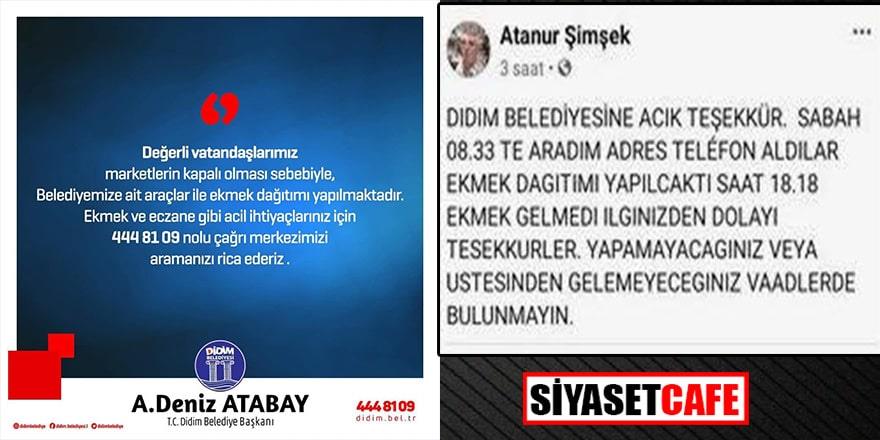 Didim Belediyesi ekmek getirmedi, vatandaş sosyal medyadan teşekkür etti!