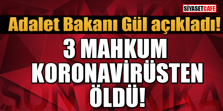 Adalet Bakanı Gül açıkladı: 3 mahkum koronavirüsten öldü