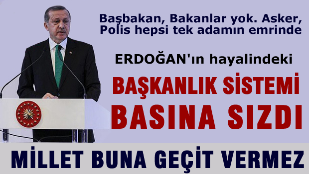 Erdoğan'ın hayalindeki 'Başkanlık Sistemi' taslağı sızdı