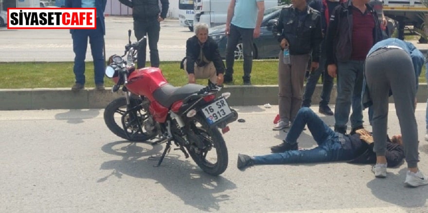 Bursa’da motosiklet ve otomobil çarpıştı