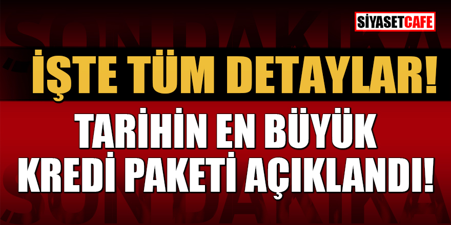Tarihin en büyük kredi paketi açıklandı! İşte detaylar