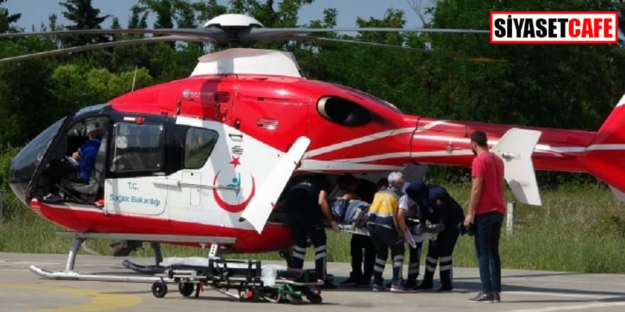 Felç geçiren garsona ambulans helikopter