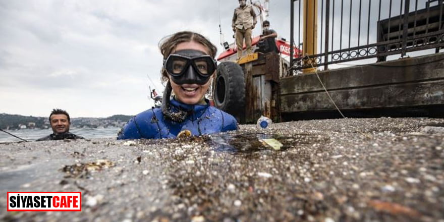 Dünya rekortmeni Şahika Ercümen, Boğaz'daki kirliliği fotoğrafladı