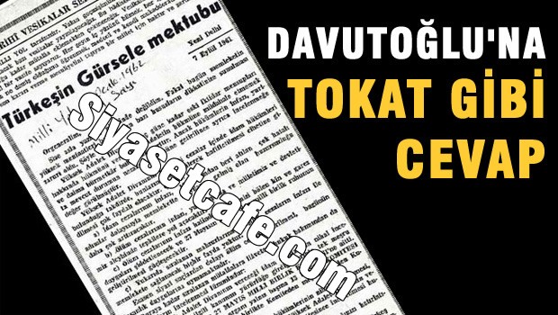 Davutoğlu'na cevap veren mektup!