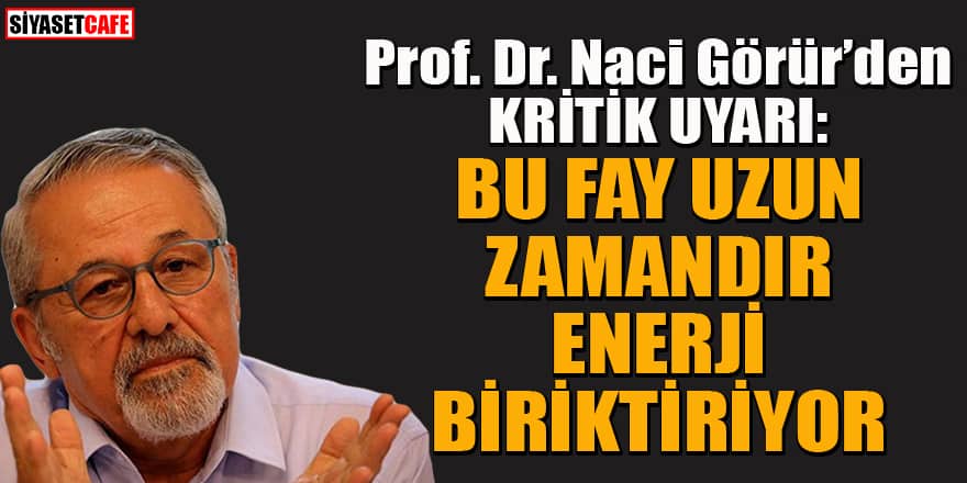 Prof. Dr. Naci Görür'den kritik deprem uyarısı: Bu fay uzun zamandır enerji biriktiriyor