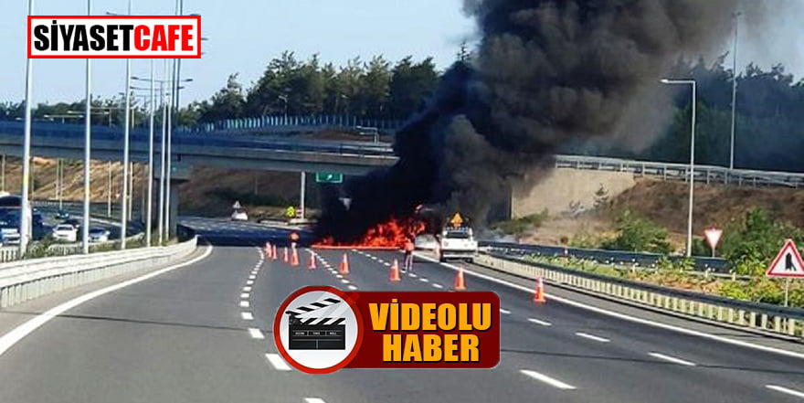 Çekmeköy’de korku dolu dakikalar: Otobüs alev alev yandı!