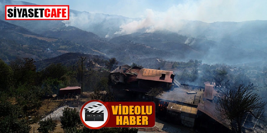 Kozan’daki yangında yanan evler böyle görüntülendi