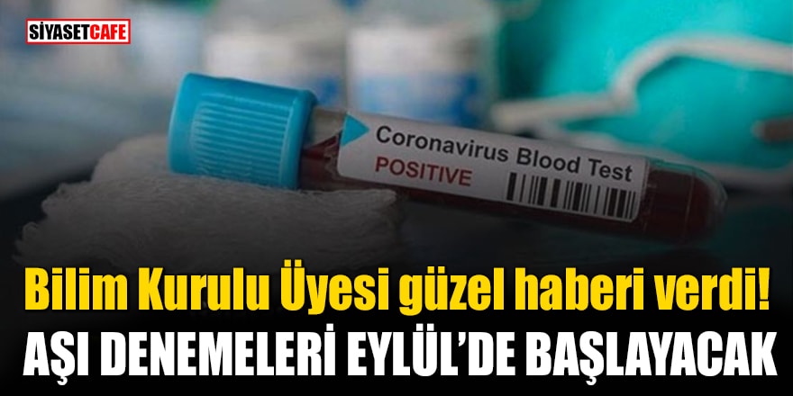 Bilim Kurulu Üyesi güzel haberi verdi: Korona aşısının Türkiye’deki denemeleri Eylül’de başlayacak