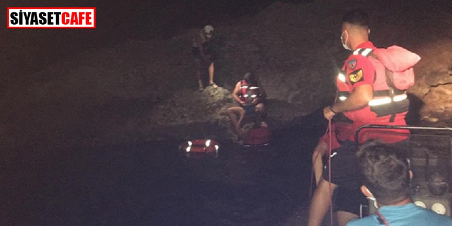 Fethiye’de deniz kenarında mahsur kalan 2 kişi kurtarıldı