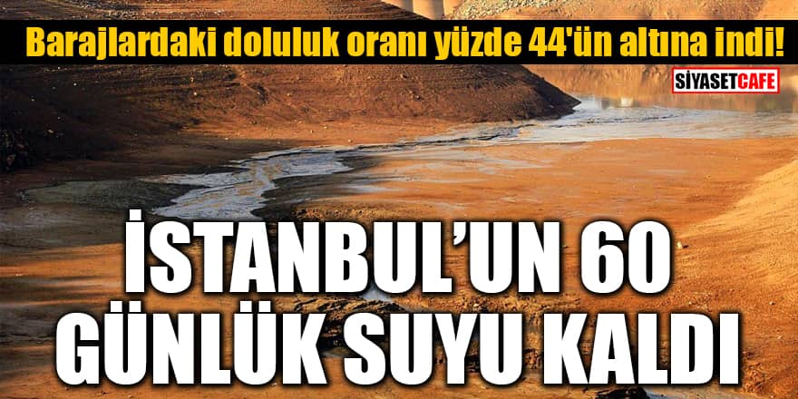 Barajlardaki doluluk oranı yüzde 44'ün altına indi! İstanbul'un 60 günlük suyu kaldı