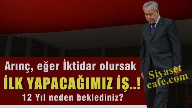 Arınç ilk vaatlerini açıkladı