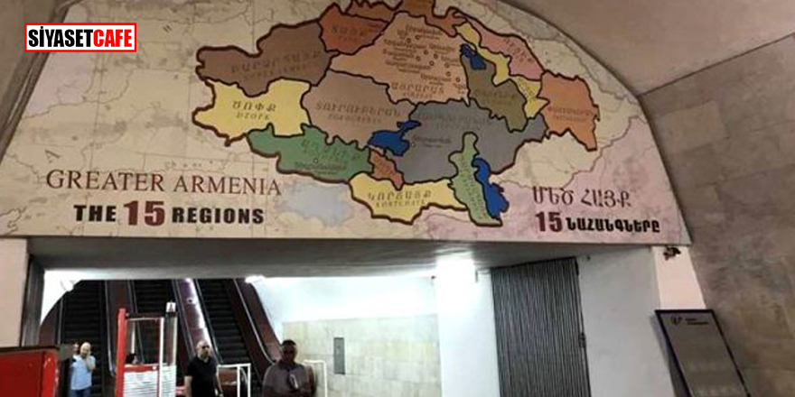 Erivan'daki metro girişinde skandal harita!