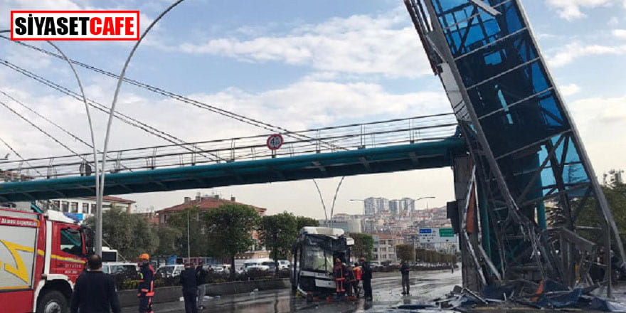 Ankara’da belediye otobüsü geçidi darmadağın etti