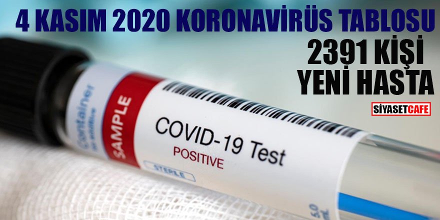 4 Kasım 2020 koronavirüs tablosu açıklandı