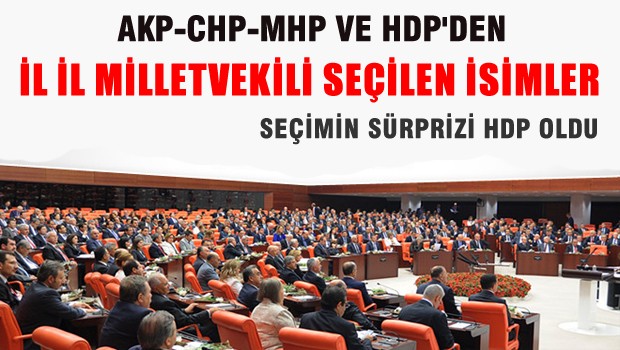 İşte il il milletvekilleri tam listesi