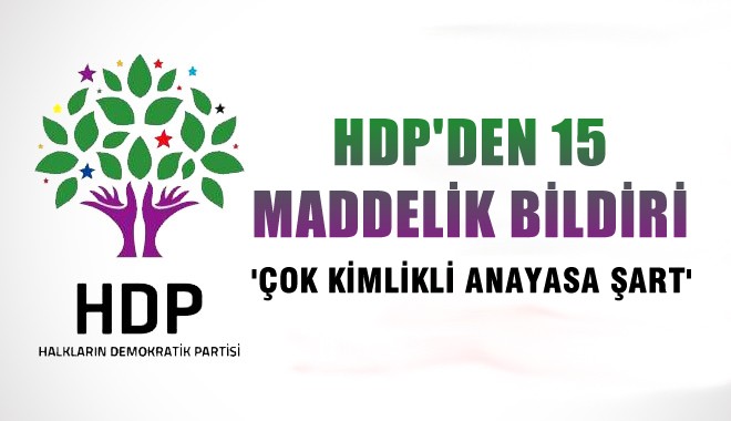HDP'den 15 maddelik bildirge!
