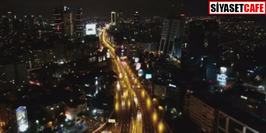 Yasak sonrası boş kalan E-5 havadan görüntülendi