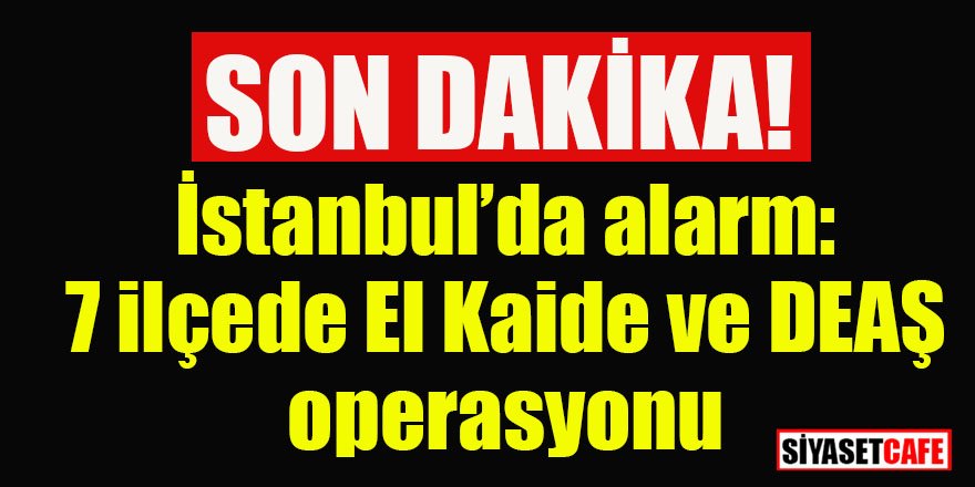 İstanbul'da operasyon:  7 ilçede  El Kaide ve DEAŞ alarmı