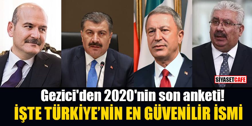 Gezici'den 2020'nin son anketi! İşte Türkiye’nin en güvenilir ismi