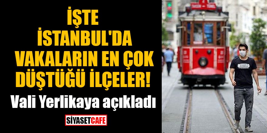 Vali Yerlikaya açıkladı: İşte İstanbul'da vakaların en çok düştüğü ilçeler!