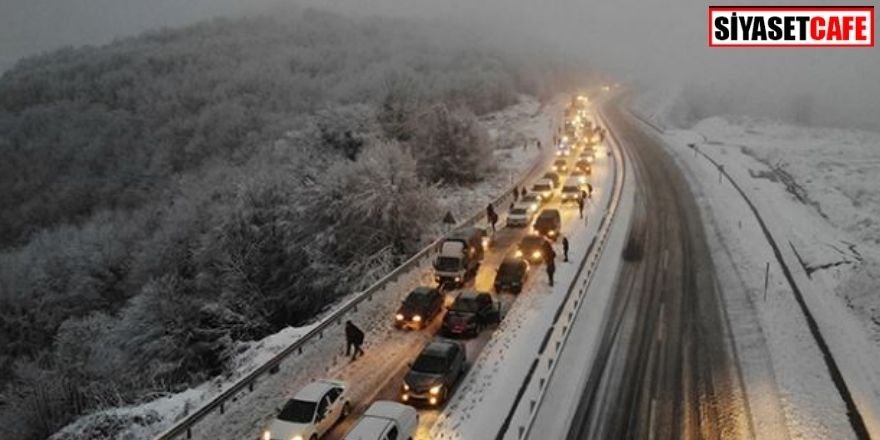 Zonguldak'ta karayolu kar nedeniyle kapandı