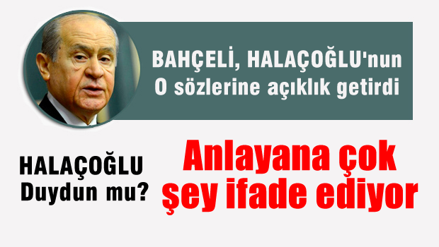 Bahçeli'den Halaçoğlu'nun Sözlerine Açıklama
