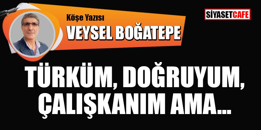 Veysel BOĞATEPE yazdı: Türküm, Doğruyum, Çalışkanım Ama...